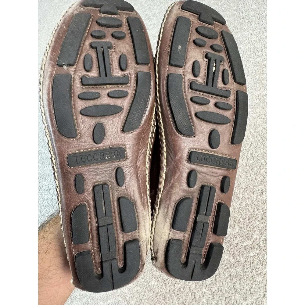 Lucchese Shoes Mens Size 9 Brown Leather‎ Moccasin Loafers Slip On Casual 53000